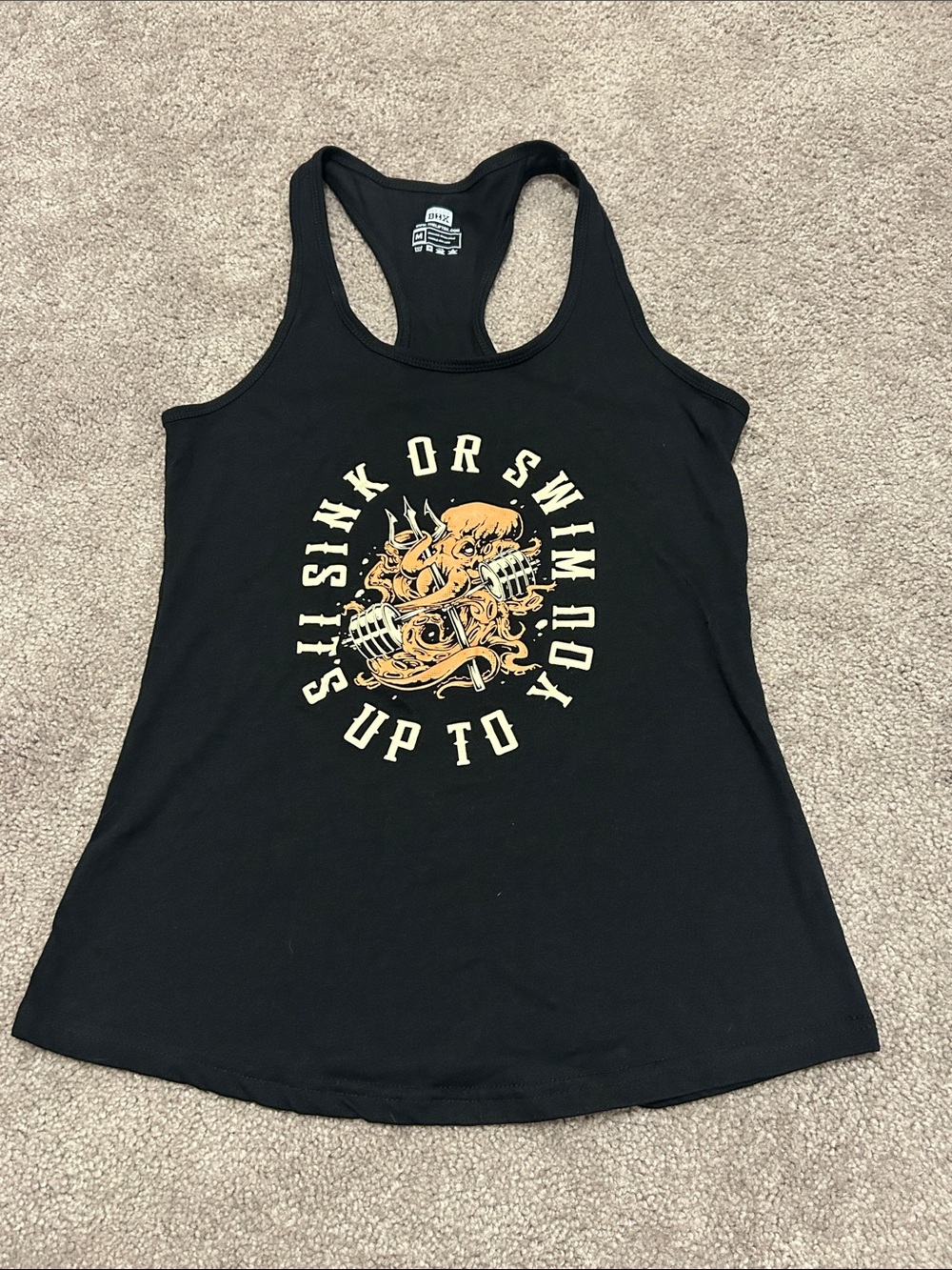 Sink or Swim Black Racerback Tank Top Lift Box